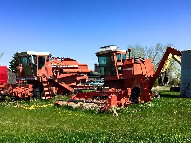 Farm equipment in a field